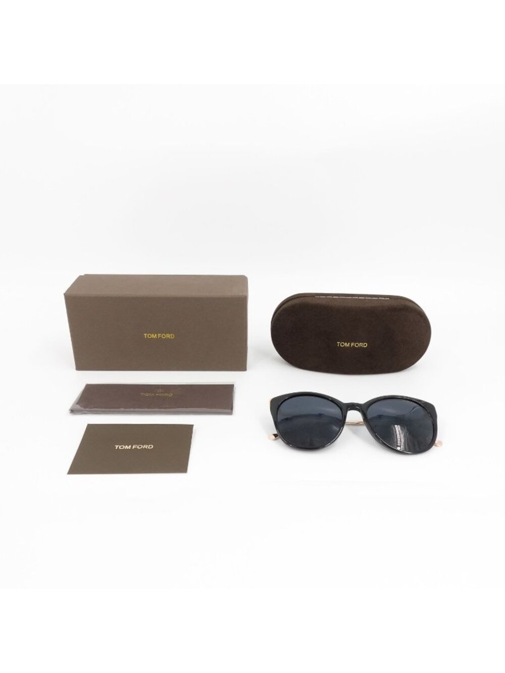 Tom Ford TF641 Round Sunglasses Black and Blue OS